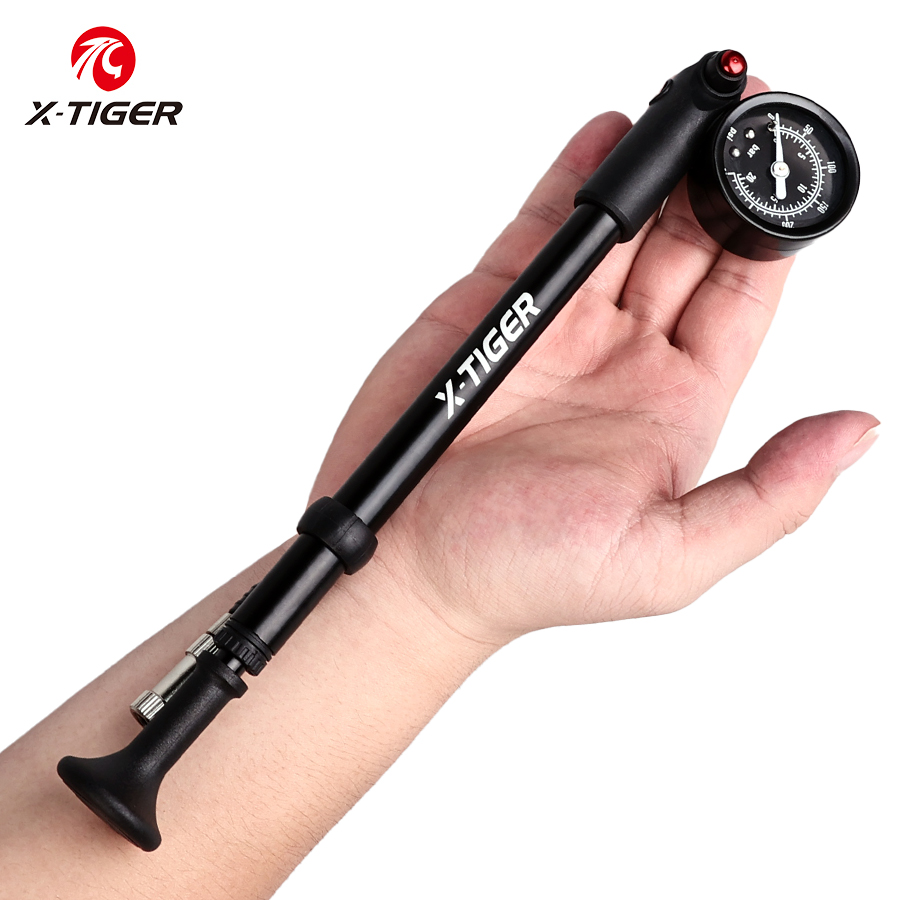 Shock Pump Suspension - X-TIGER-Bomba de ar portátil com manômetro