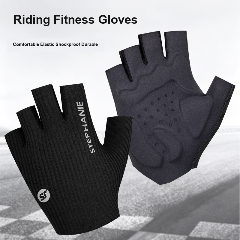 Mountain Biking For Fitness - Luvas de Ciclismo Meio Dedo Antiderrapantes