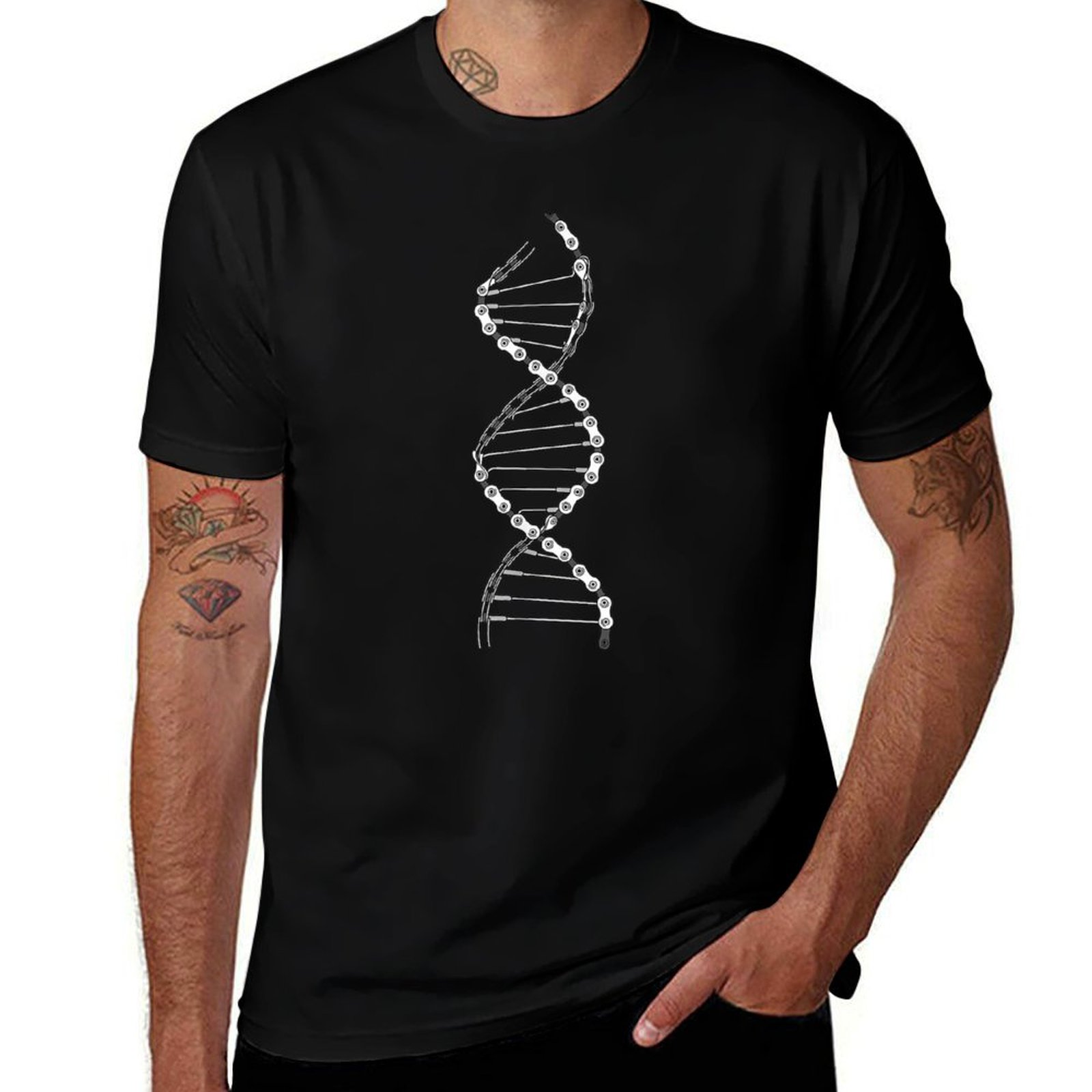 Mountain Biking Outfit - Camiseta Engraçada com Estampa de DNA