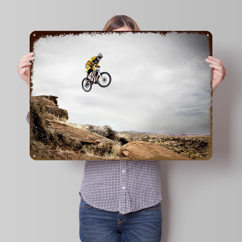 Mountain Biking Europe - Poster 3D de Metal Personalizado de