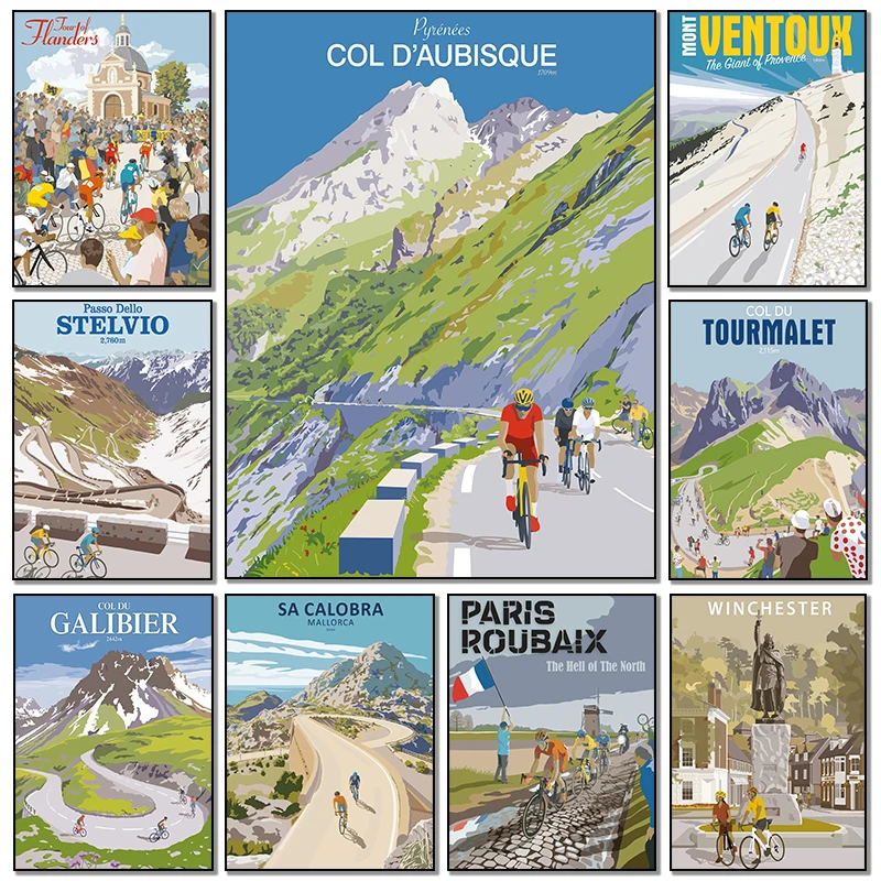 Mountain Biking Europe - Pôsteres de Arte de Ciclismo de