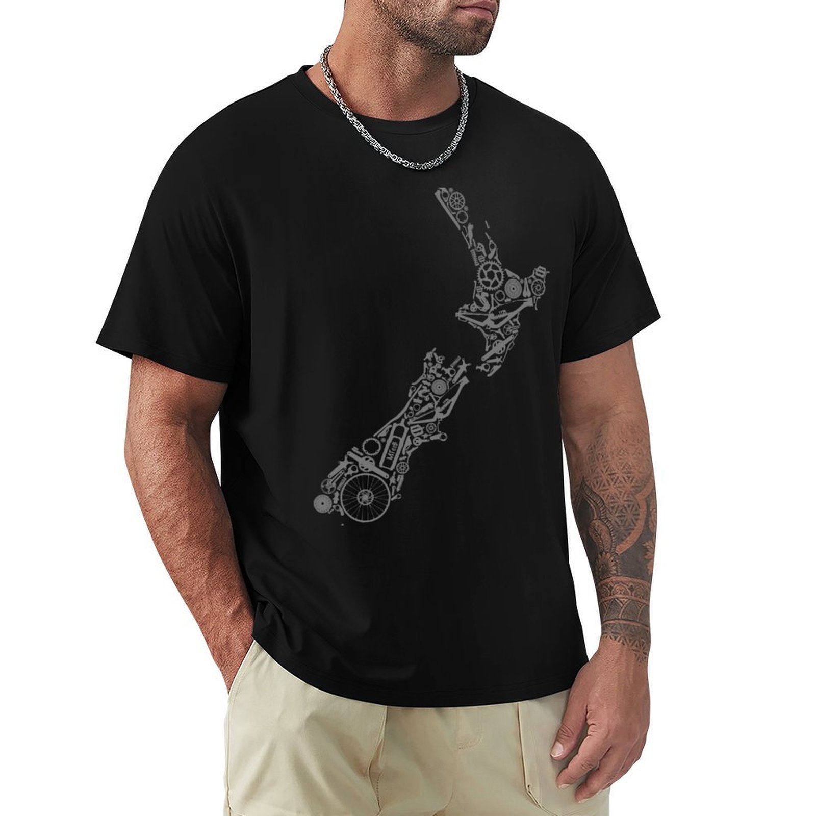 Mountain Biking New Zealand - NOVA ZELÂNDIA - camiseta cinza de
