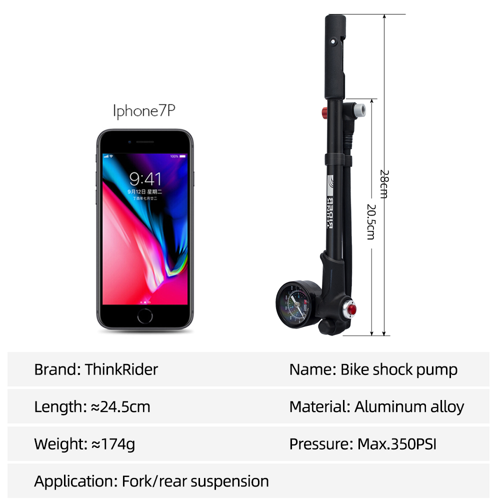 ThinkRider Bomba de ar portáti - Shock Pump Suspension avaliação e preço